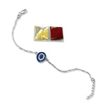 Load image into Gallery viewer, Taraash 925 Sterling Evil Eye Silver Rakhi For Your Brother - Taraash

