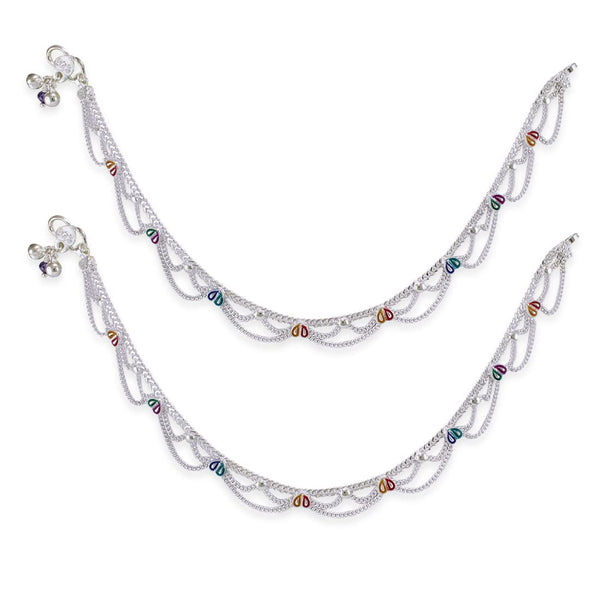 Taraash 925 Sterling Fancy Silver Anklets For Women - Taraash