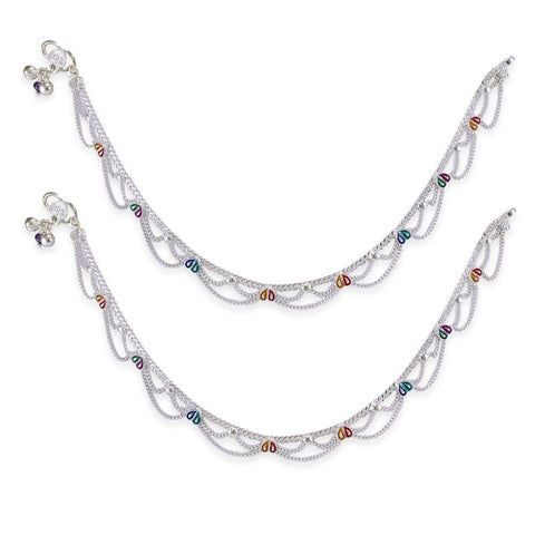 Taraash 925 Sterling Fancy Silver Anklets For Women - Taraash