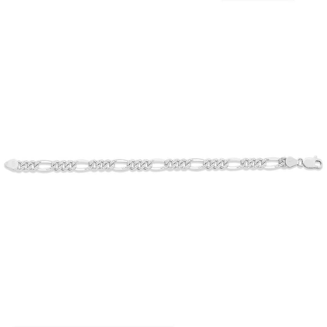 Taraash 925 Sterling Figaro Chain men silver bracelet - Taraash