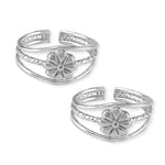 Load image into Gallery viewer, Taraash 925 Sterling Floral Metti Silver For Women |Bichiya Silver | Band Foot Ring - Taraash
