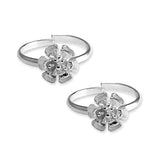 Taraash 925 Sterling Floral Motif Silver Toe Ring For Women - Taraash