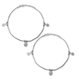 Taraash 925 Sterling Floral Silver Anklets For Women - Taraash