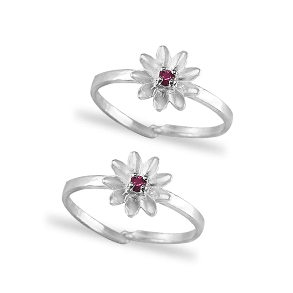 Taraash 925 Sterling Floral Silver Toe Ring For Women - Taraash