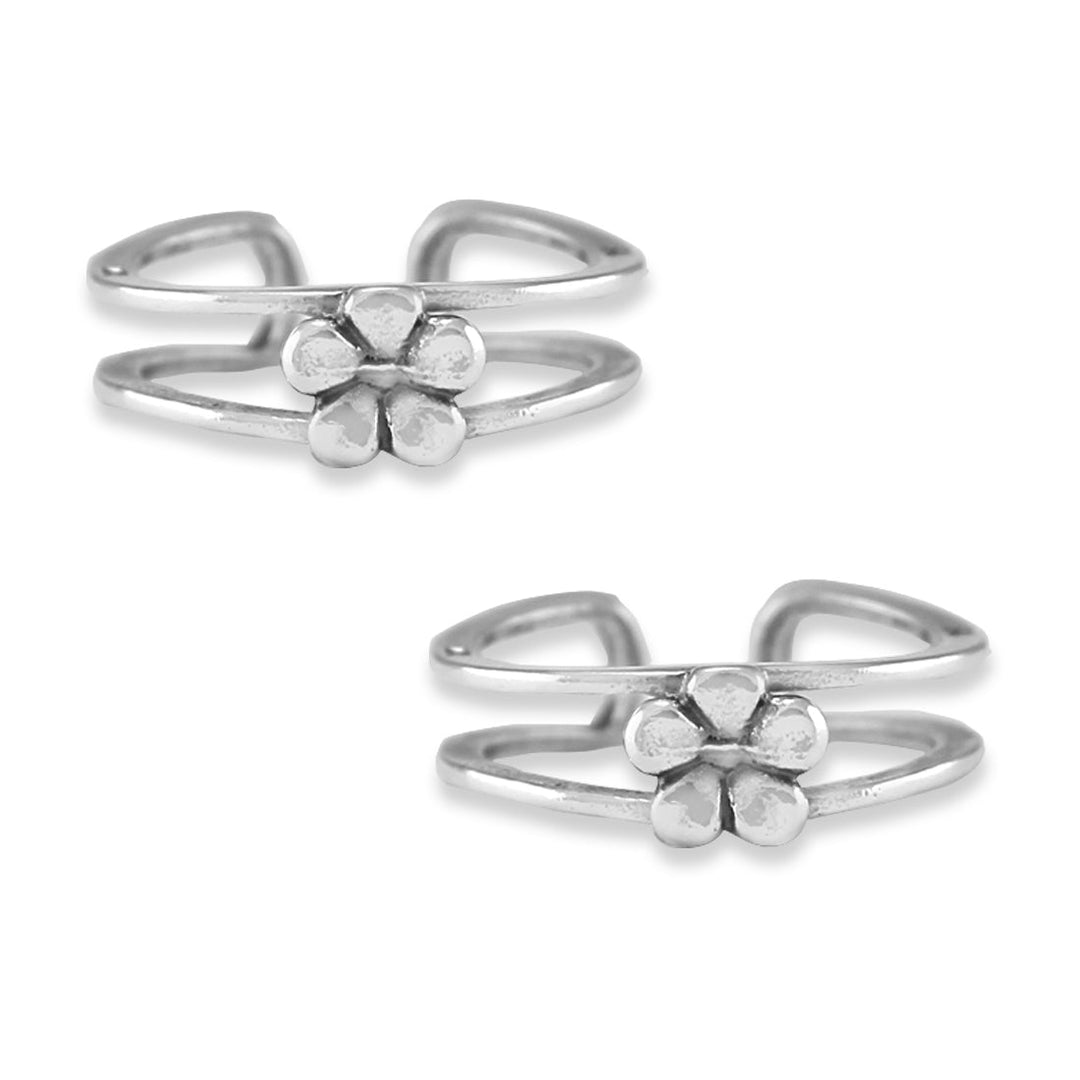 Taraash 925 Sterling Floral Toe Ring | Silver Metti | Chandi Mettelu Women - Taraash