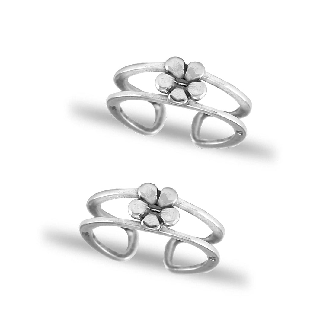 Taraash 925 Sterling Floral Toe Ring | Silver Metti | Chandi Mettelu Women - Taraash