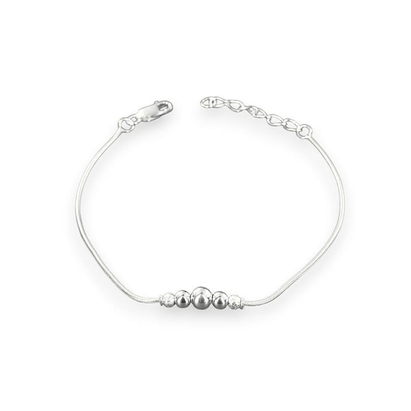 Taraash 925 Sterling Frosted Ball Silver Bracelets For Women - Taraash