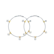 Taraash 925 Sterling Gold Plated Star Silver Anklets For Women - Taraash