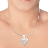 Taraash 925 Sterling Heart Pendant Set | Silver Pendant and Earring Set | Pendant set For Women - Taraash
