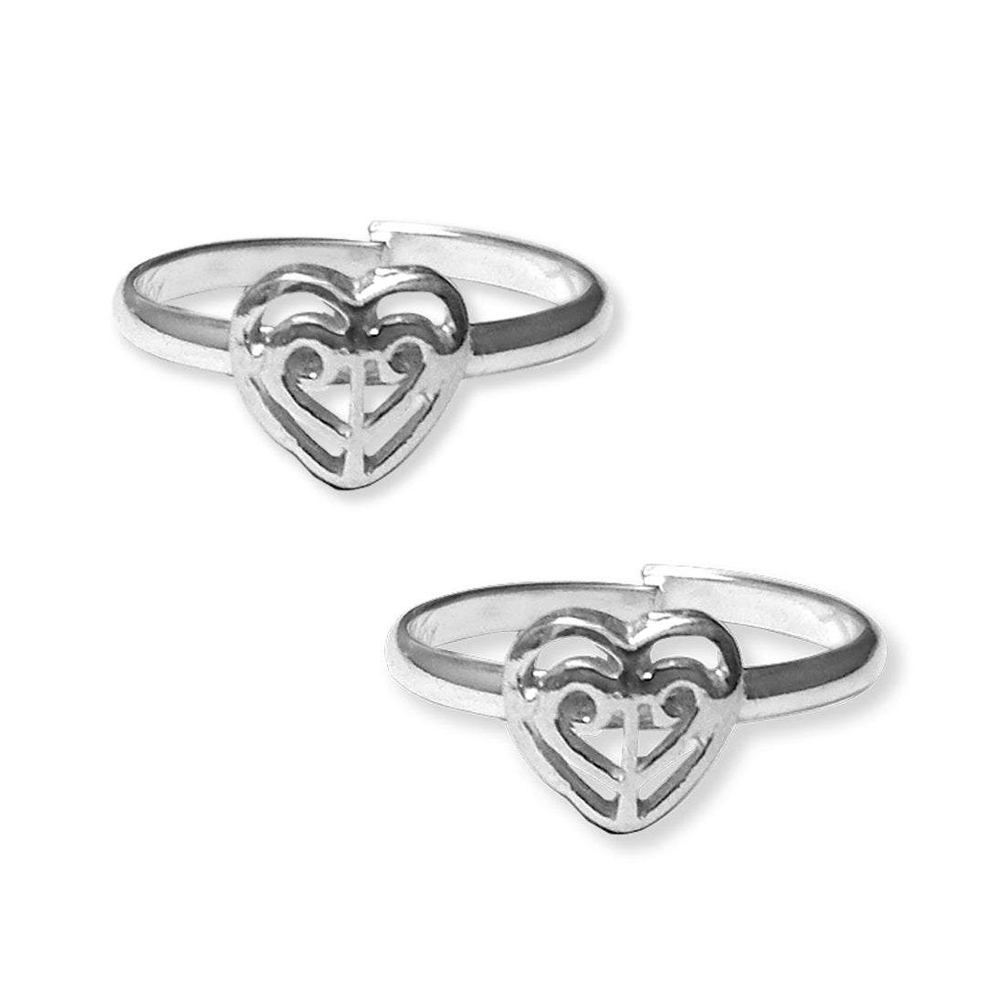 Taraash 925 Sterling Heart Silver Toe Ring for Women - Taraash