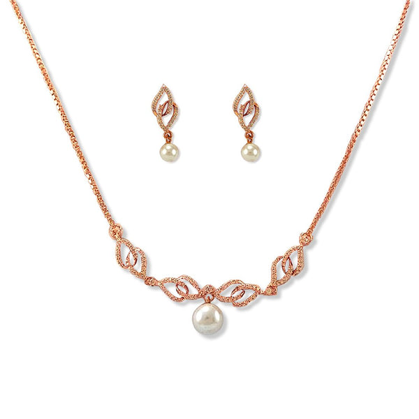 Taraash 925 Sterling Interlink Pearl Silver Necklace Set For Women - Taraash