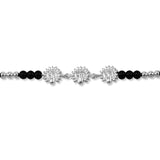 Taraash 925 Sterling Peacock Silver Black Beads Bracelet | Bracelet For New Born Babies | Silver Nazariya - Taraash