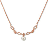 Taraash 925 Sterling Pearl Rose Gold Silver Necklace Set For Women - Taraash