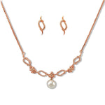 Load image into Gallery viewer, Taraash 925 Sterling Pearl Rose Gold Silver Necklace Set For Women - Taraash