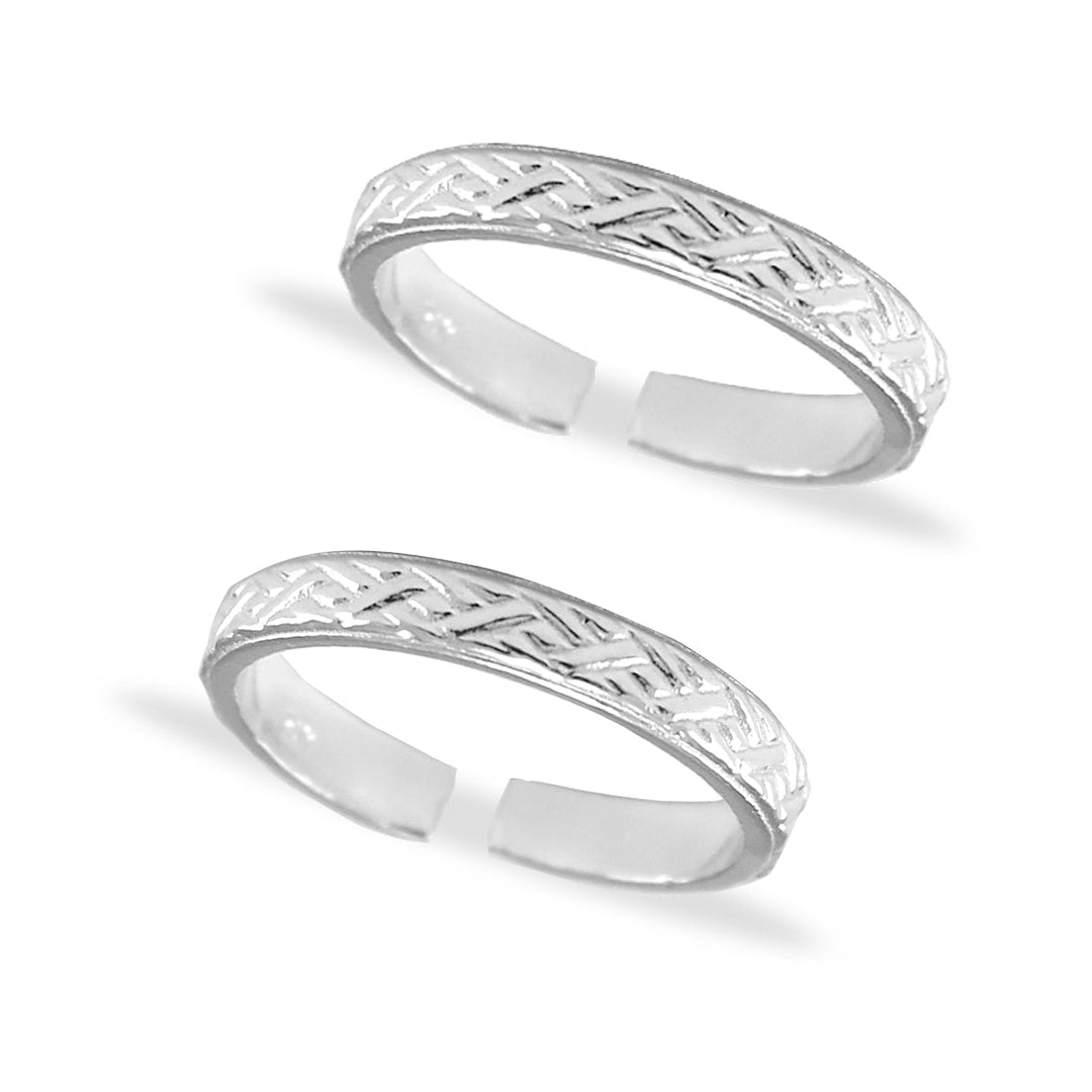 Taraash 925 Sterling Plain Cutwork Toe Ring | Silver Metti | Silver Toe Ring For Women - Taraash