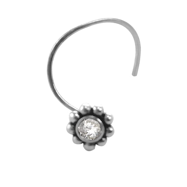 Taraash 925 Sterling Round Nose Ring | Silver Nath | Fancy Nosepin For Women & girls - Taraash