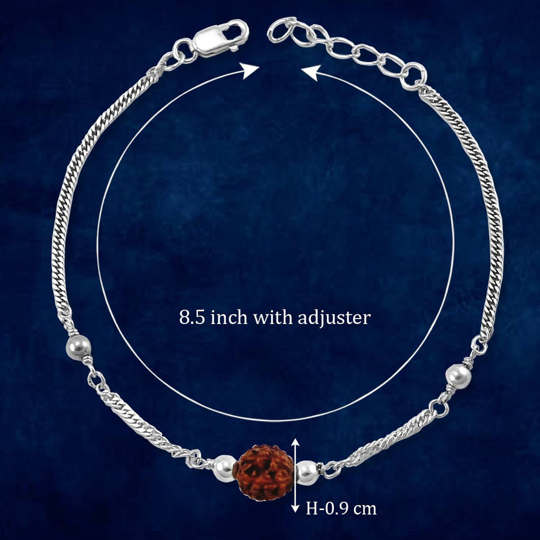Taraash 925 Sterling Rudraksha Silver Chain Rakhi For Brother - Taraash