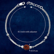 Taraash 925 Sterling Rudraksha Silver Chain Rakhi For Brother - Taraash