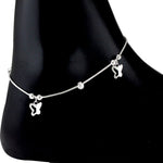 Load image into Gallery viewer, Taraash 925 Sterling Silver Anklet For Women With Silver Beads And Hanging Butterfly - Taraash
