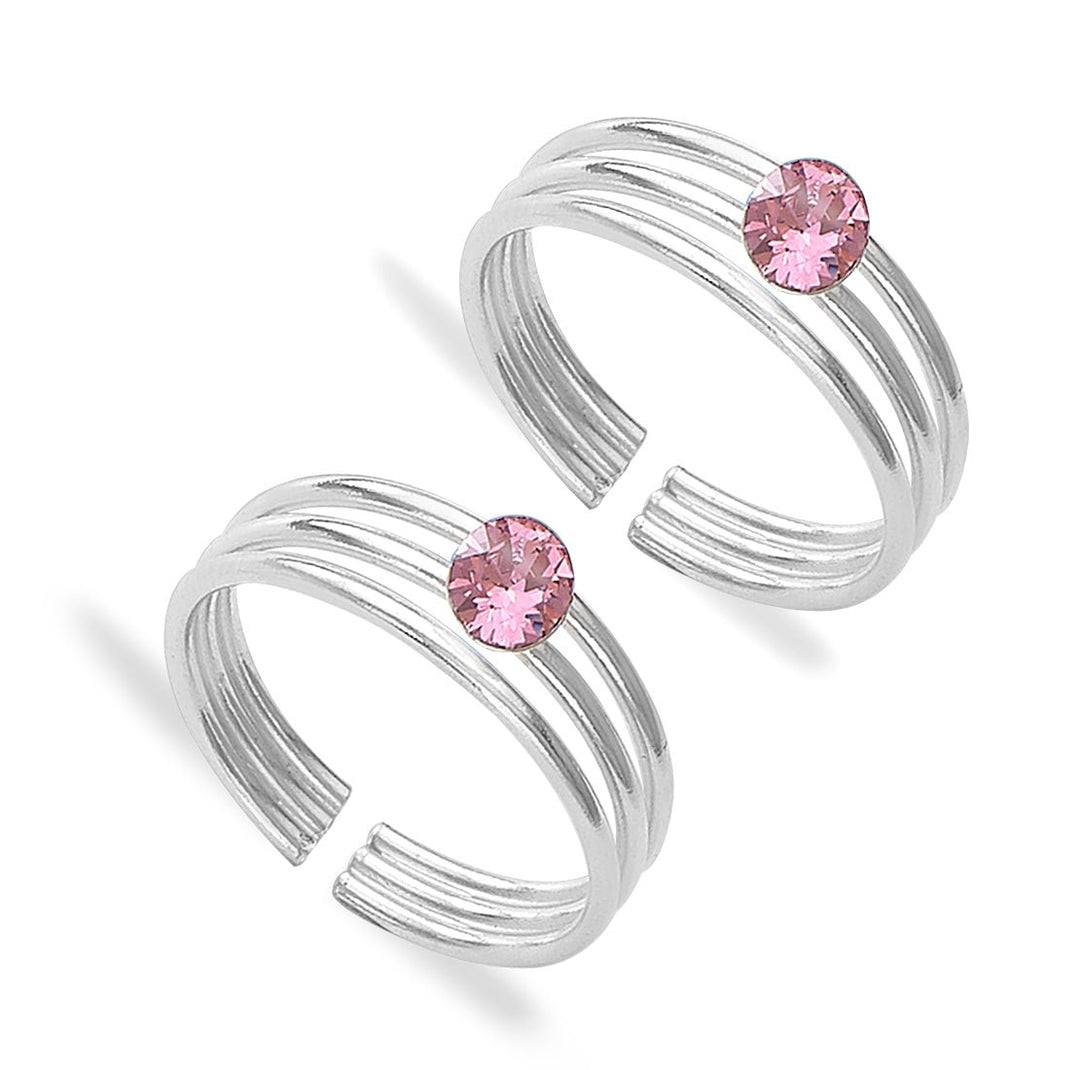 Taraash 925 Sterling Silver Anklet Toe Ring Combo For Women COMBO ANTR 111 - Taraash