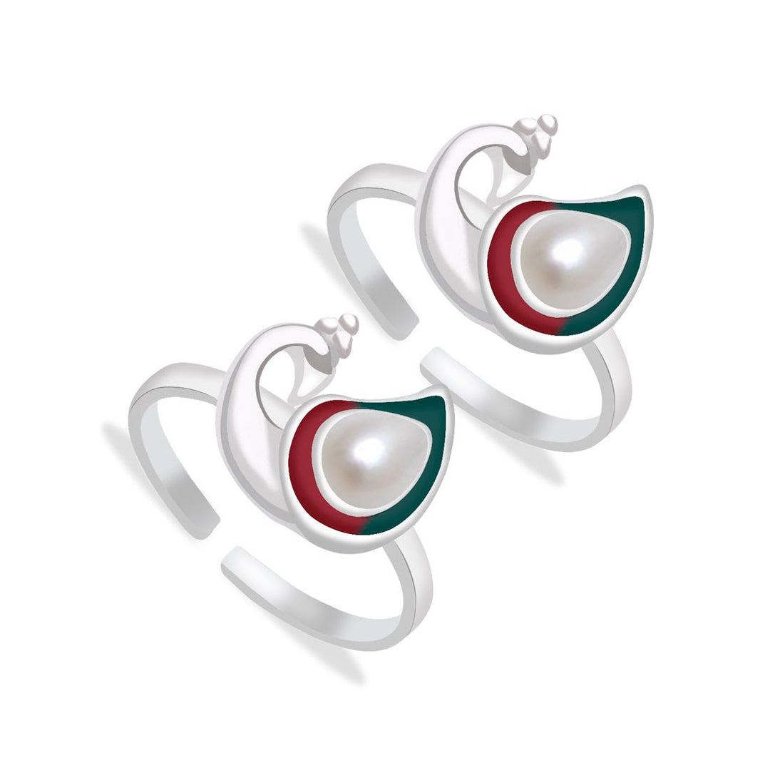 Taraash 925 Sterling Silver Anklet Toe Ring Combo For Women COMBO ANTR 113 - Taraash