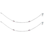 Taraash 925 Sterling Silver Anklet Toe Ring Combo For Women COMBO ANTR 113 - Taraash