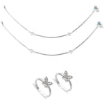 Load image into Gallery viewer, Taraash 925 Sterling Silver Anklet Toe Ring Combo For Women COMBO ANTR 116 - Taraash