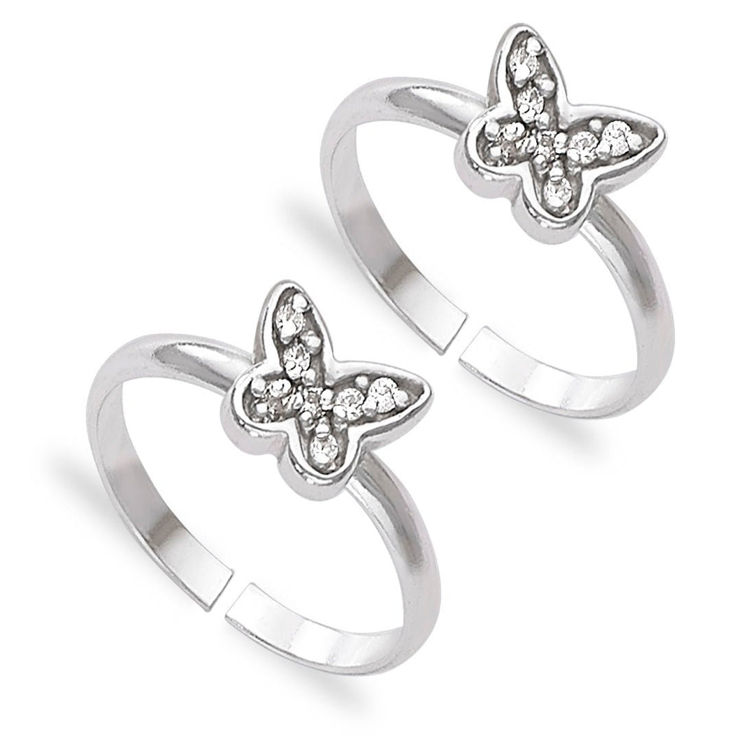Taraash 925 Sterling Silver Anklet Toe Ring Combo For Women COMBO ANTR 116 - Taraash