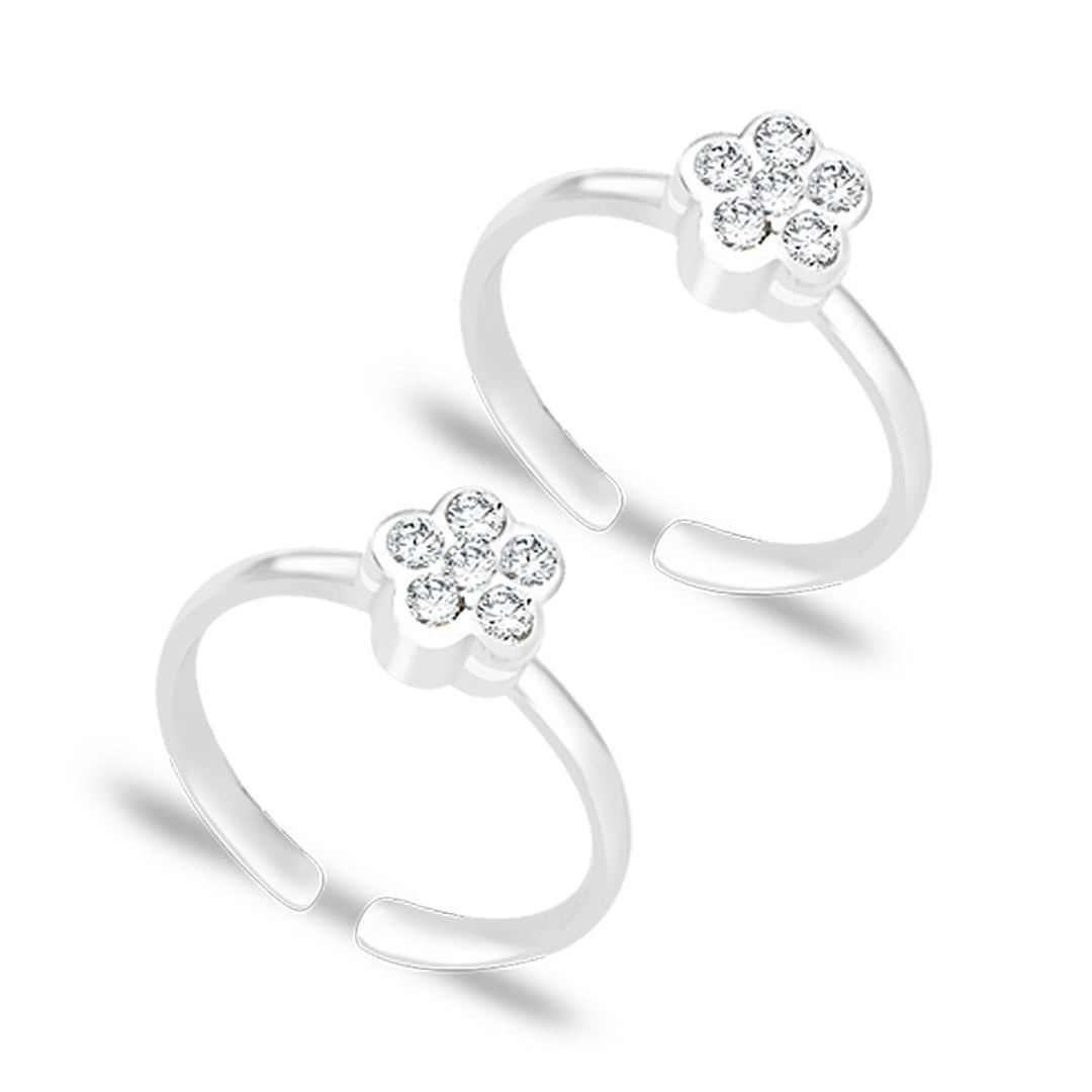 Taraash 925 Sterling Silver Anklet Toe Ring Combo For Women COMBO ANTR 117 - Taraash