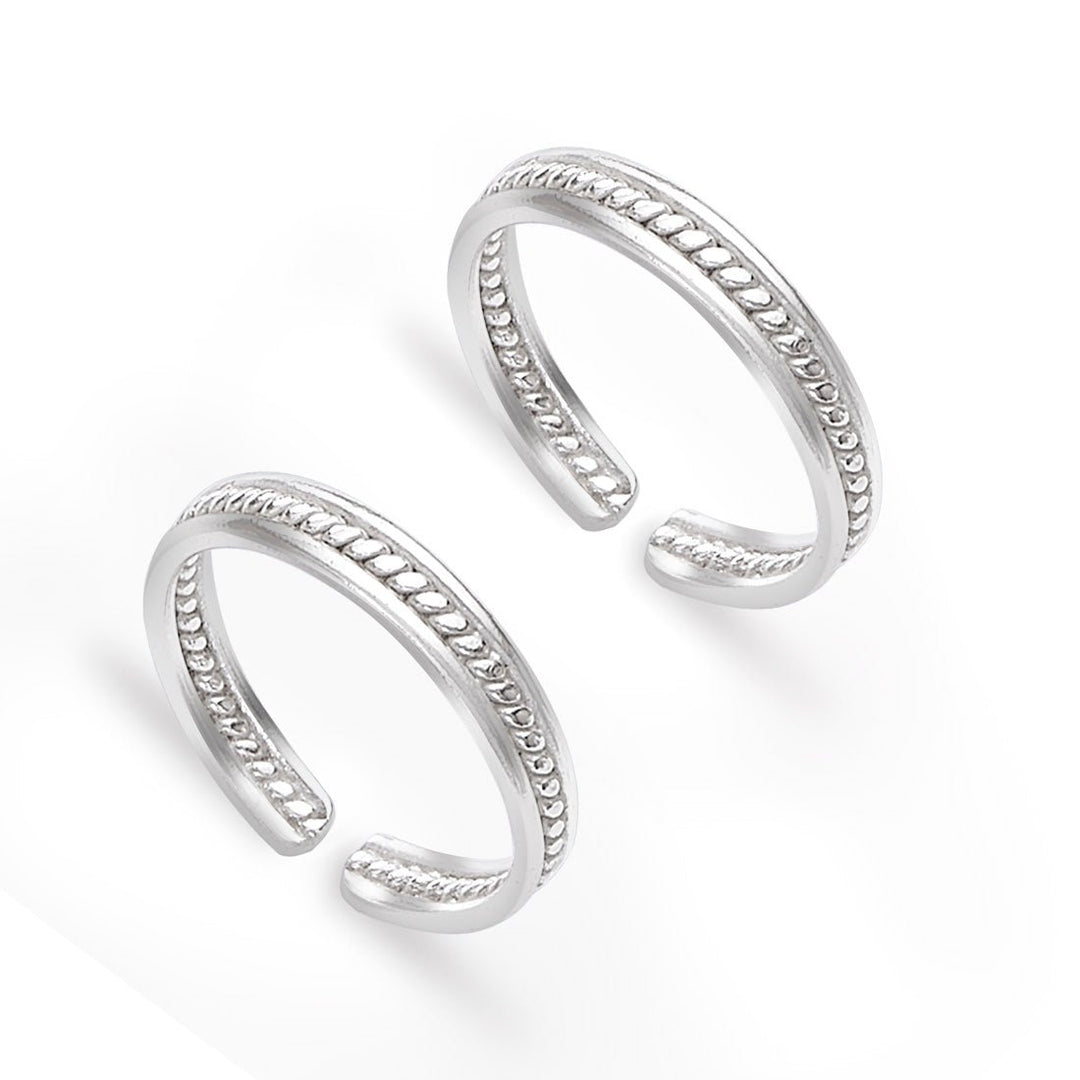 Taraash 925 Sterling Silver Anklet Toe Ring Combo For Women COMBO ANTR 118 - Taraash