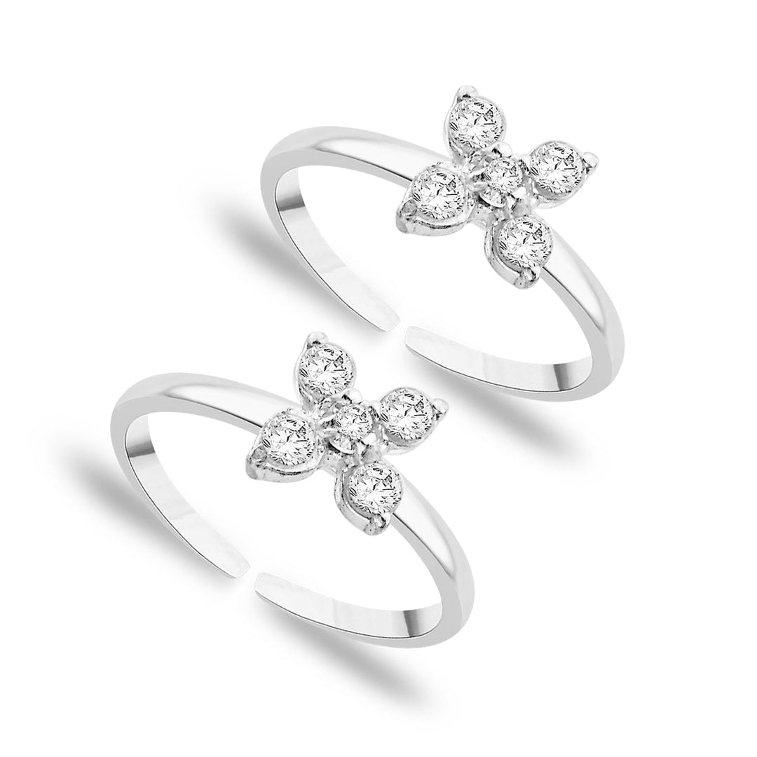 Taraash 925 Sterling Silver Anklet Toe Ring Combo For Women COMBO ANTR 120 - Taraash