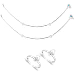Load image into Gallery viewer, Taraash 925 Sterling Silver Anklet Toe Ring Combo For Women COMBO ANTR 121 - Taraash