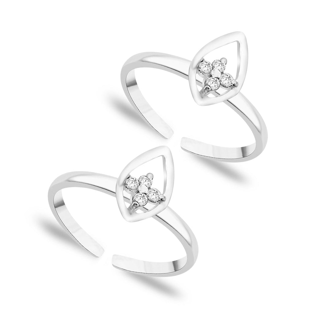 Taraash 925 Sterling Silver Anklet Toe Ring Combo For Women COMBO ANTR 121 - Taraash