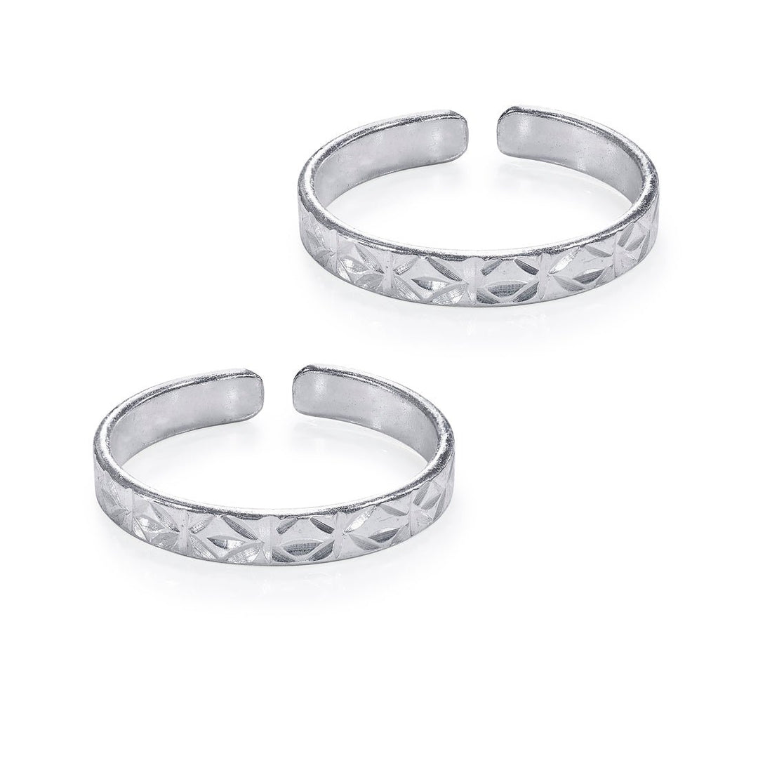 Taraash 925 Sterling Silver Anklet Toe Ring Combo For Women COMBO ANTR 122 - Taraash