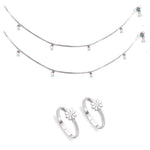 Load image into Gallery viewer, Taraash 925 Sterling Silver Anklet Toe Ring Combo For Women COMBO ANTR 126 - Taraash