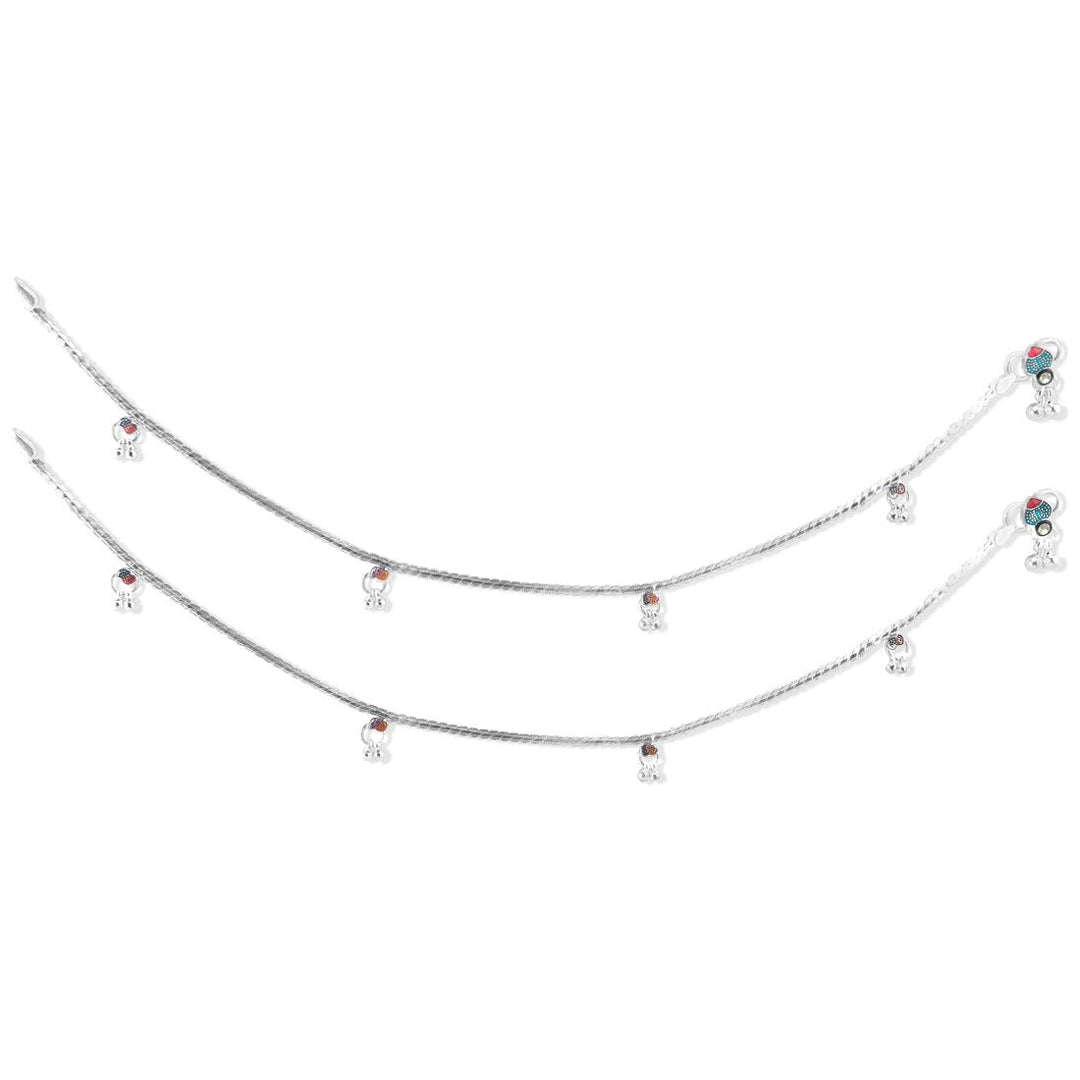 Taraash 925 Sterling Silver Anklet Toe Ring Combo For Women COMBO ANTR 127 - Taraash