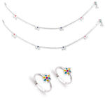 Load image into Gallery viewer, Taraash 925 Sterling Silver Anklet Toe Ring Combo For Women COMBO ANTR 128 - Taraash