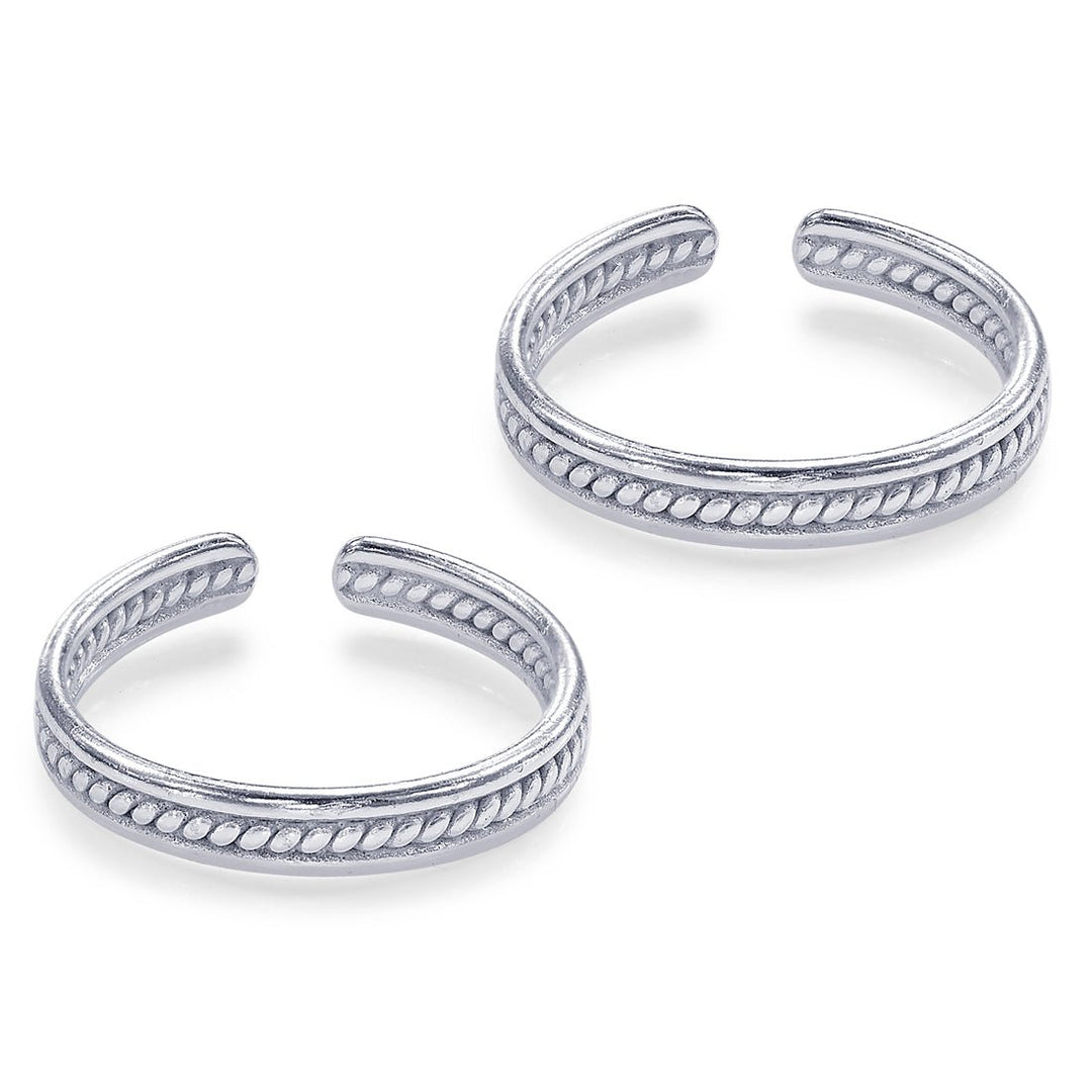 Taraash 925 Sterling Silver Anklet Toe Ring Combo For Women COMBO ANTR 129 - Taraash