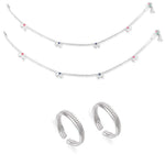 Load image into Gallery viewer, Taraash 925 Sterling Silver Anklet Toe Ring Combo For Women COMBO ANTR 129 - Taraash