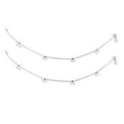 Taraash 925 Sterling Silver Anklet Toe Ring Combo For Women COMBO ANTR 131 - Taraash