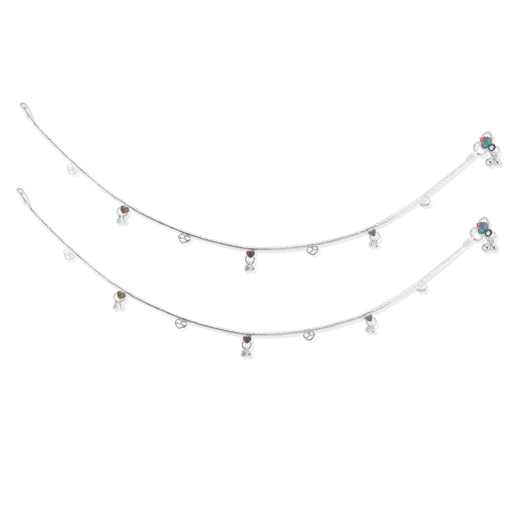 Taraash 925 Sterling Silver Anklet Toe Ring Combo For Women COMBO ANTR 133 - Taraash