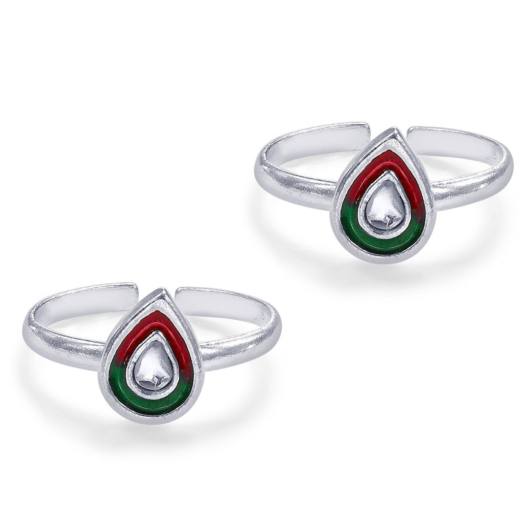 Taraash 925 Sterling Silver Anklet Toe Ring Combo For Women COMBO ANTR 134 - Taraash