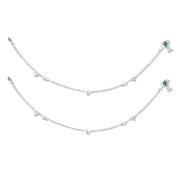 Taraash 925 Sterling Silver Anklet Toe Ring Combo For Women COMBO ANTR 136 - Taraash
