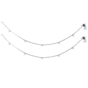 Taraash 925 Sterling Silver Anklet Toe Ring Combo For Women COMBO ANTR 142 - Taraash