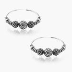 Load image into Gallery viewer, Taraash 925 Sterling Silver Antique Beaded Hoop For Women - Taraash