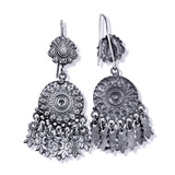 Taraash 925 Sterling Silver Antique Floral Jhumki For Women - Taraash