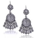 Taraash 925 Sterling Silver Antique Floral Jhumki For Women - Taraash