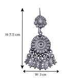 Taraash 925 Sterling Silver Antique Floral Jhumki For Women - Taraash