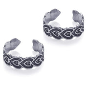 Taraash 925 Sterling Silver Antique Heart Design Toe Ring For Women LR1172A - Taraash