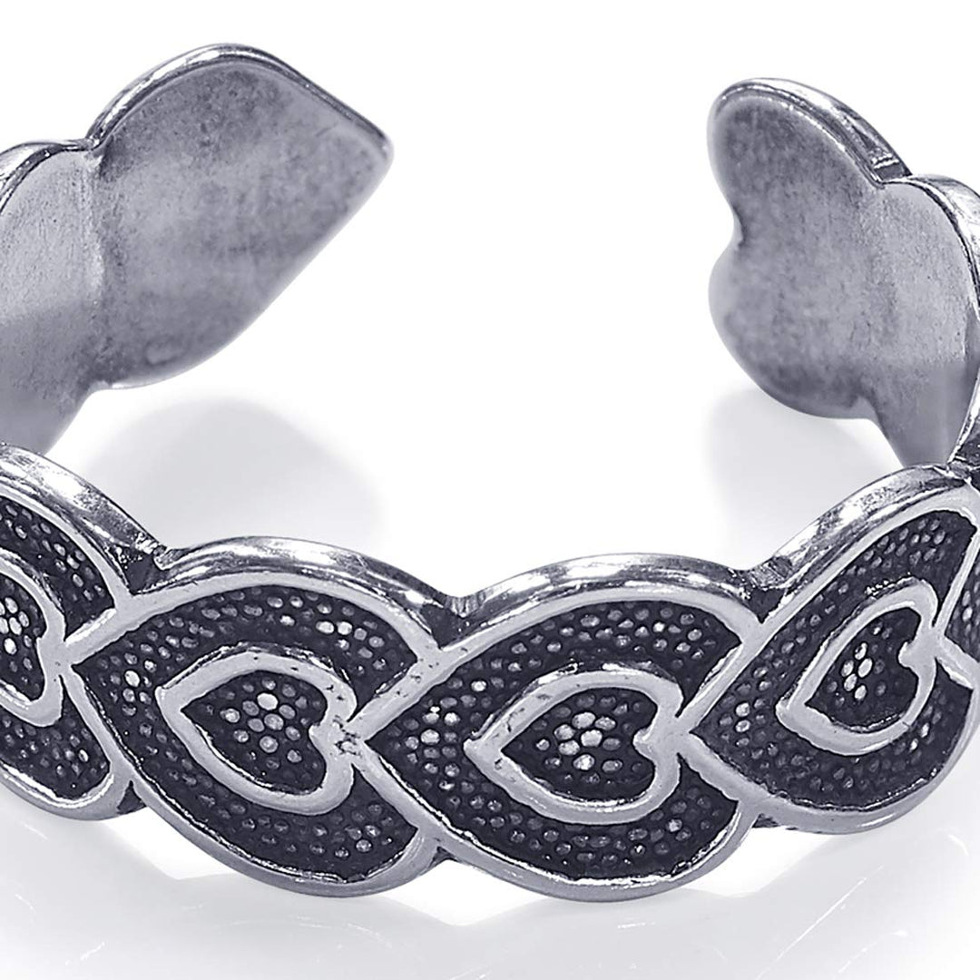 Taraash 925 Sterling Silver Antique Heart Design Toe Ring For Women LR1172A - Taraash